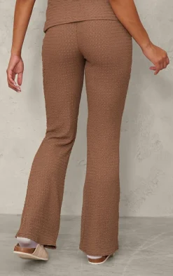 Clearance PrettyLittleThing Maternity Elasticated Textured Flared Pants Taupe