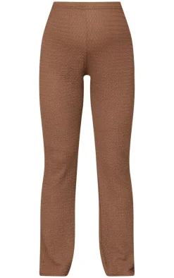 Clearance PrettyLittleThing Maternity Elasticated Textured Flared Pants Taupe