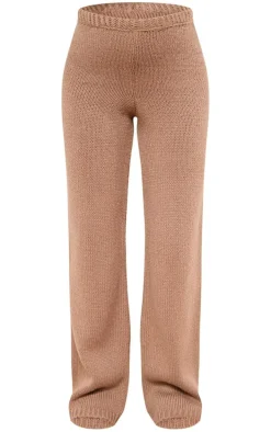 Maternity Taupe Knitted Wide Leg Pants