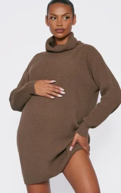 PrettyLittleThing Sweater Dresses*Maternity Oversized High Neck Sweater Dress