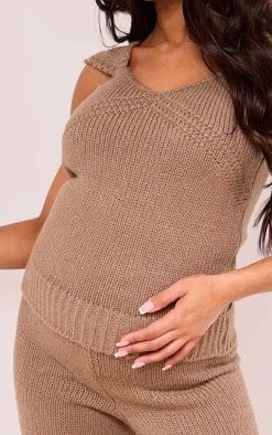 PrettyLittleThing Knitted Tops*Maternity Short Sleeve Knitted Top
