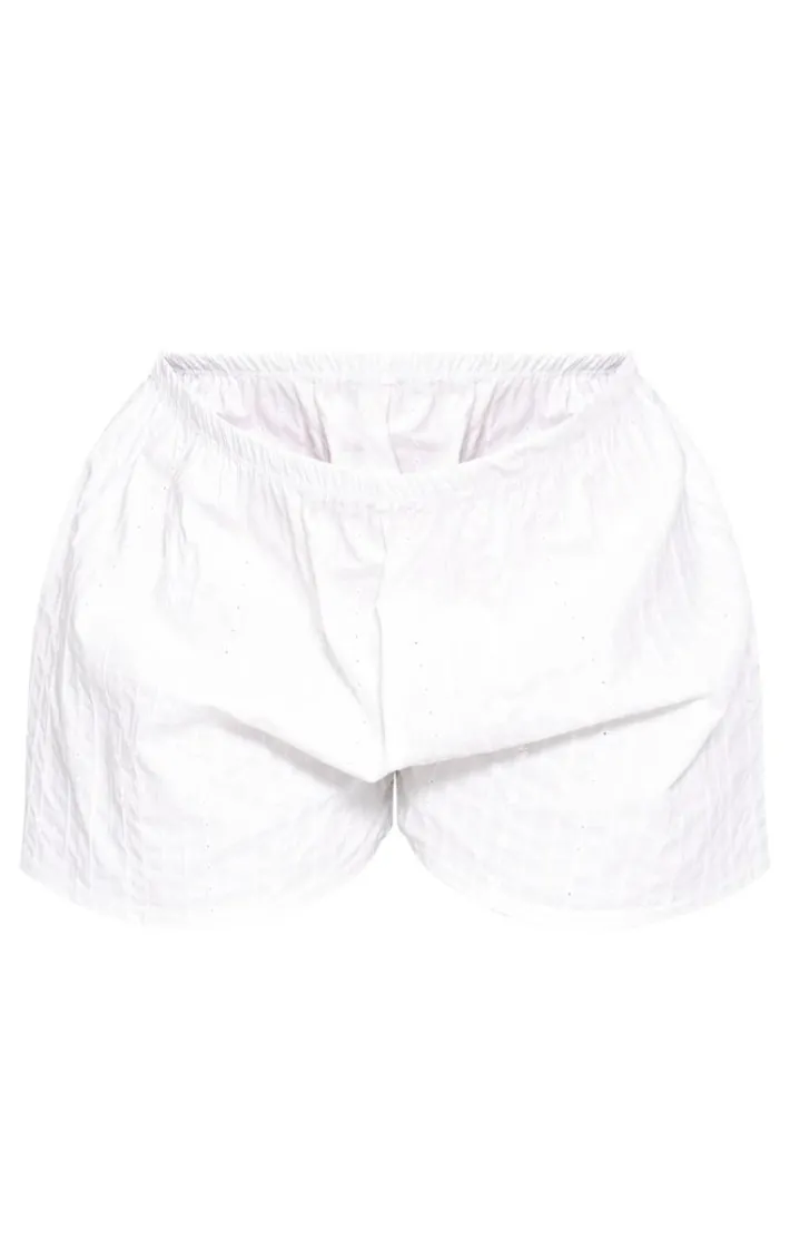 Maternity White Broderie Detail Shorts