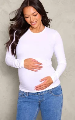 PrettyLittleThing Basic Tops*Maternity Long Sleeve Basic Fitted Top