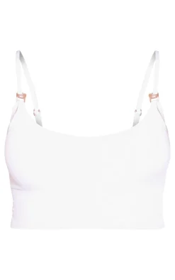 Maternity White Seamless Strappy Nursing Bra