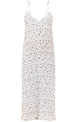 Maternity Shirred Floral Detail Midi Dress-PrettyLittleThing Clearance