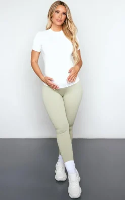 Maternity White Soft Touch Sculpt Short Sleeve Top