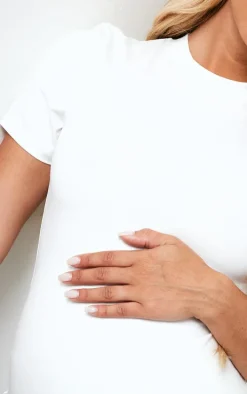 Maternity White Soft Touch Sculpt Short Sleeve Top