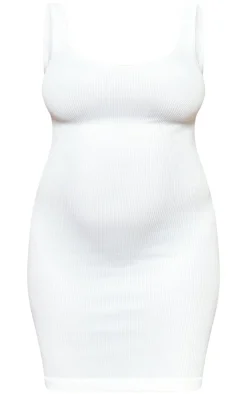 Maternity Strappy Snatched Rib Mini Dress-PrettyLittleThing Outlet