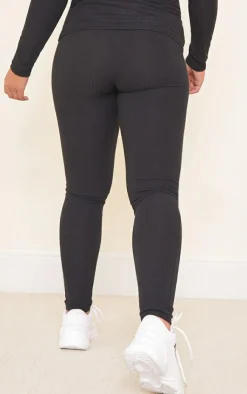 Online PrettyLittleThing Maternity  Brushed Rib Leggings Black