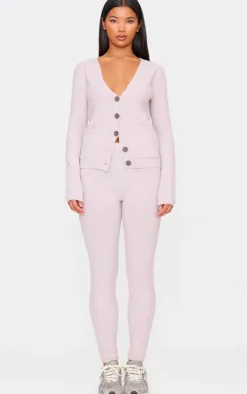 PrettyLittleThing Basic Knit Leggings Mauve