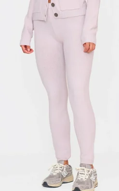 PrettyLittleThing Basic Knit Leggings Mauve