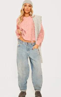 PrettyLittleThing Sweaters*Chenille Long Sleeve Cable Knit Pullover Sweatshirt