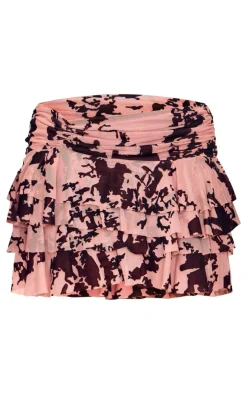Devore Frilly Ruched Front Mini Skirt-PrettyLittleThing New