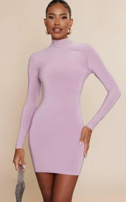 Slinky Cut Out Cross Back Long Sleeve Bodycon Dress-PrettyLittleThing Hot