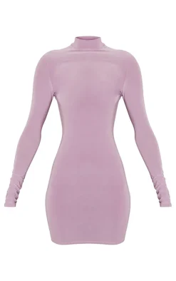 Slinky Cut Out Cross Back Long Sleeve Bodycon Dress-PrettyLittleThing Hot