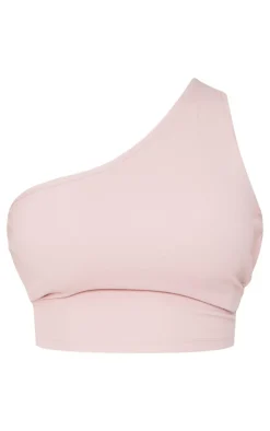 Clearance PrettyLittleThing Snatched Sculpt Strappy One Shoulder Crop Top Mauve