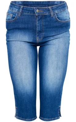 Mid Blue Wash Cropped Denim Capris