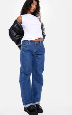 PrettyLittleThing Christmas Shop*Turn Up Hem Barrel Style Jeans