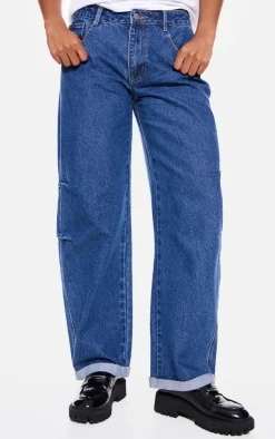 PrettyLittleThing Christmas Shop*Turn Up Hem Barrel Style Jeans