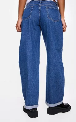 PrettyLittleThing Christmas Shop*Turn Up Hem Barrel Style Jeans