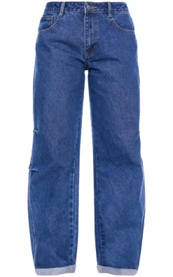 PrettyLittleThing Christmas Shop*Turn Up Hem Barrel Style Jeans