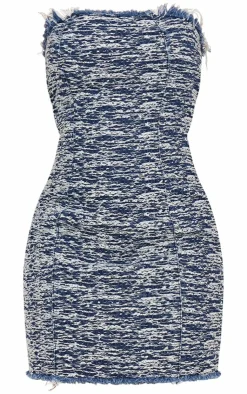 Wave Textured Denim Mini Dress-PrettyLittleThing Best