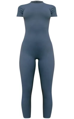 PrettyLittleThing Gym Wear*Sculpt Short Sleeved Unitard