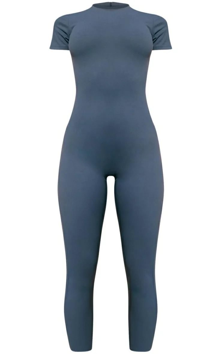 PrettyLittleThing Gym Wear*Sculpt Short Sleeved Unitard