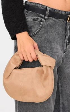 PrettyLittleThing Shoulder Bags*Faux Suede Knot Handle Shoulder Bag