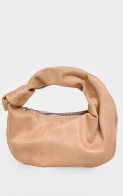 PrettyLittleThing Shoulder Bags*Faux Suede Knot Handle Shoulder Bag