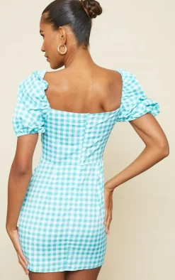 Gingham Corset Floaty Sleeve Bodycon Dress-PrettyLittleThing Best