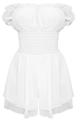 Mint Green Mesh Bardot Floaty Romper