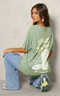 PrettyLittleThing T-Shirts*Vanilla Matcha Graphic Oversized T Shirt