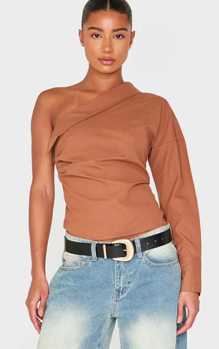 PrettyLittleThing Blouses*Asymmetric Cinched Blouse