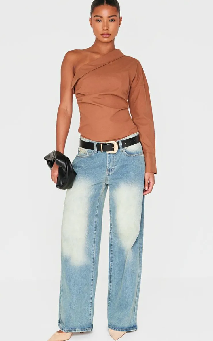 PrettyLittleThing Blouses*Asymmetric Cinched Blouse