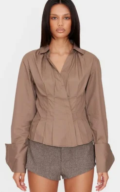 PrettyLittleThing Shirts*Asymmetric Cinched Shirt