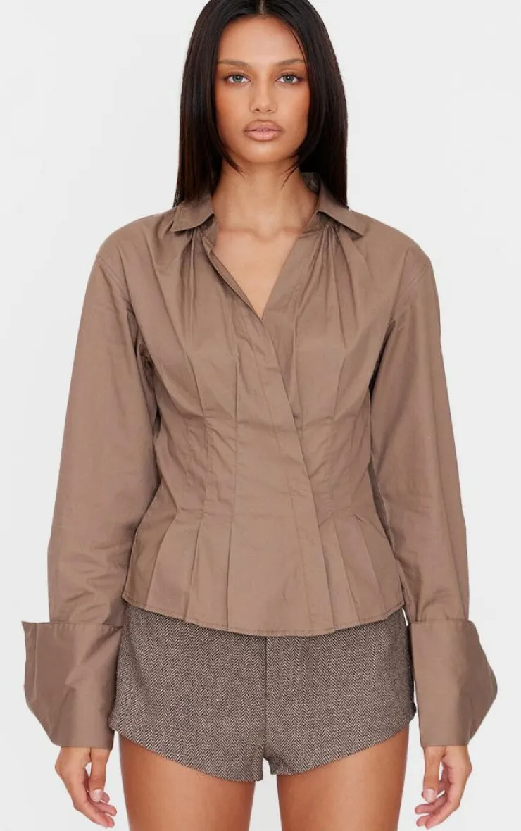 PrettyLittleThing Shirts*Asymmetric Cinched Shirt