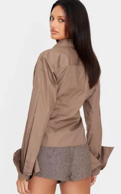 PrettyLittleThing Shirts*Asymmetric Cinched Shirt