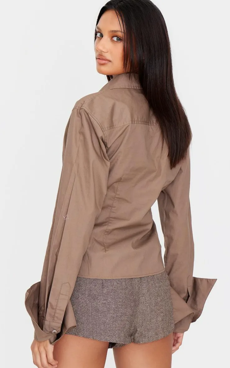 PrettyLittleThing Shirts*Asymmetric Cinched Shirt