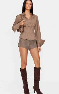 PrettyLittleThing Shirts*Asymmetric Cinched Shirt