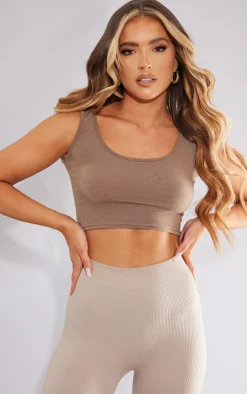 PrettyLittleThing Basic Tops*Basic Scoop Neck Crop Top