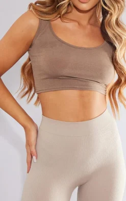 PrettyLittleThing Basic Tops*Basic Scoop Neck Crop Top