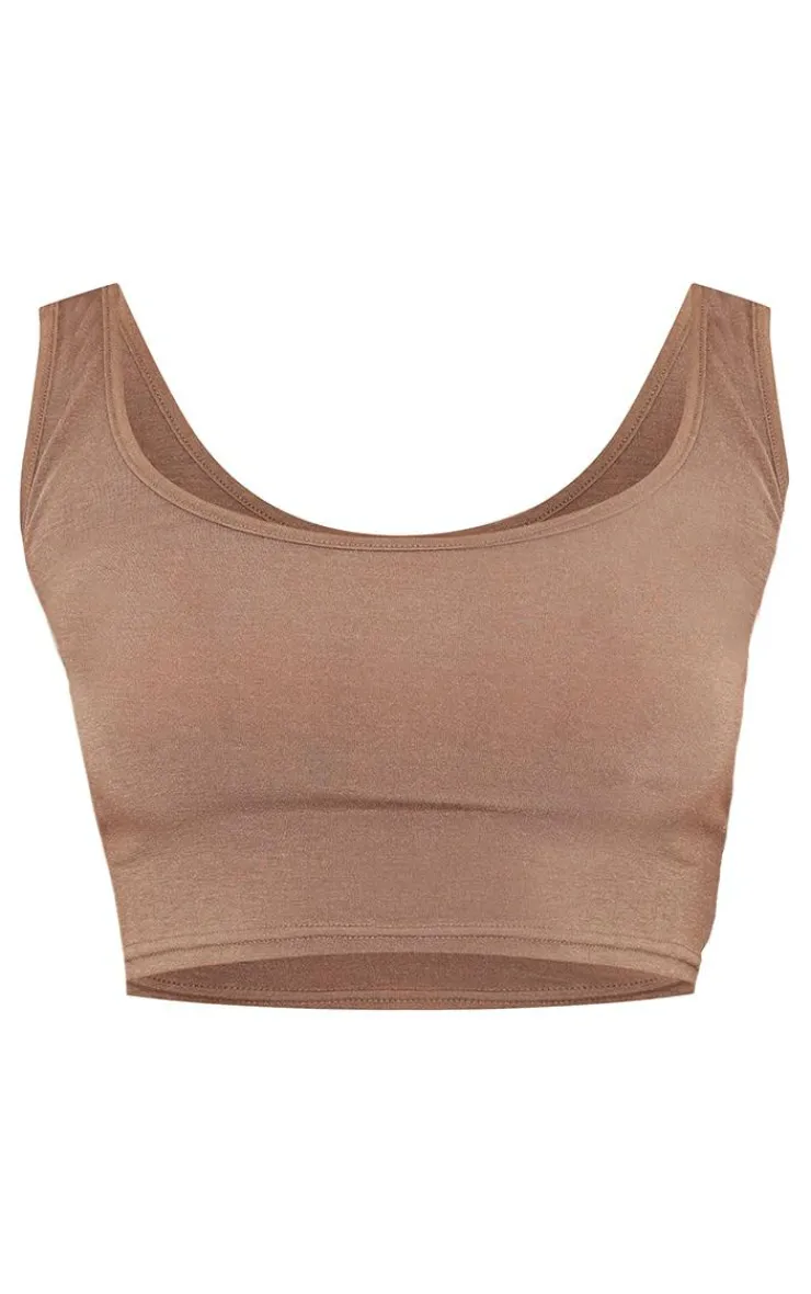 PrettyLittleThing Basic Tops*Basic Scoop Neck Crop Top