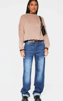 PrettyLittleThing Oversized Sweaters*Blanket Stitch Oversized Knit Sweater