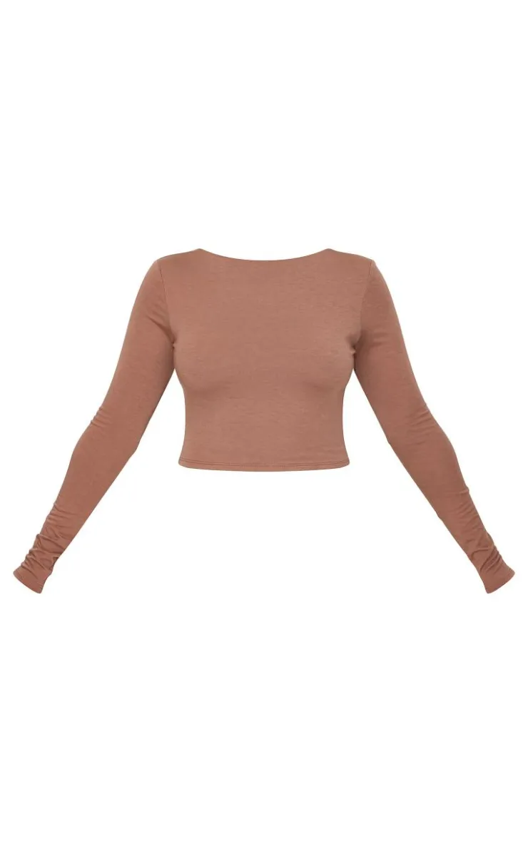 PrettyLittleThing Snatched*Contour Jersey Buckle Detail Backless Long Sleeve Top