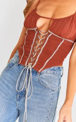 PrettyLittleThing Corsets*Diamond Lace Up Mesh Corset