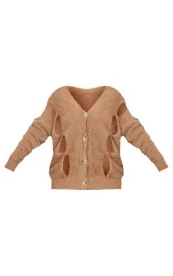 PrettyLittleThing Cardigans*Eyelash Knit Cut Out Oversized Cardigan