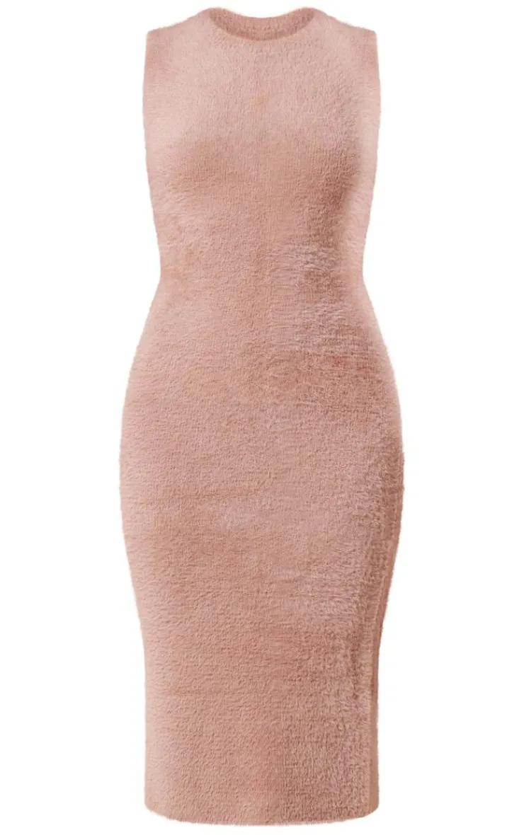 PrettyLittleThing Winter Dresses*Eyelash Knit Racer Midaxi Dress