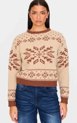 PrettyLittleThing Sweaters*Fairisle Printed Oversized Knitted Christmas Sweater