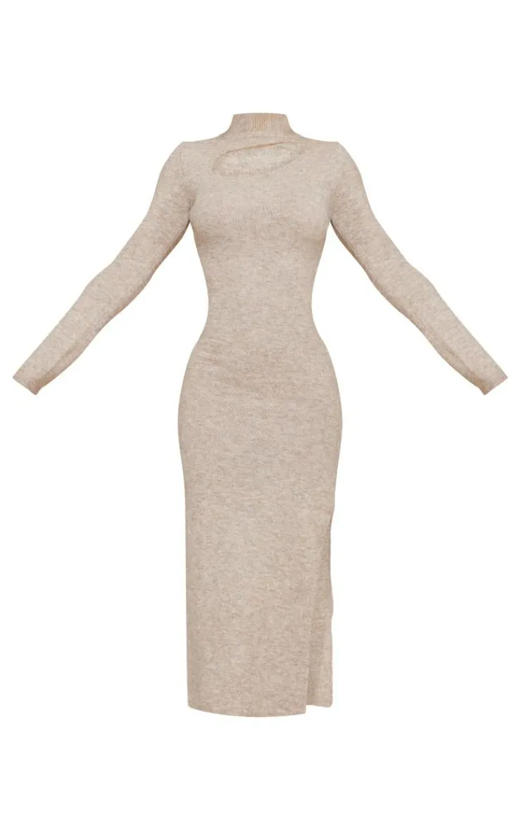 Luxe Knit Cut Out Maxi Dress-PrettyLittleThing Online